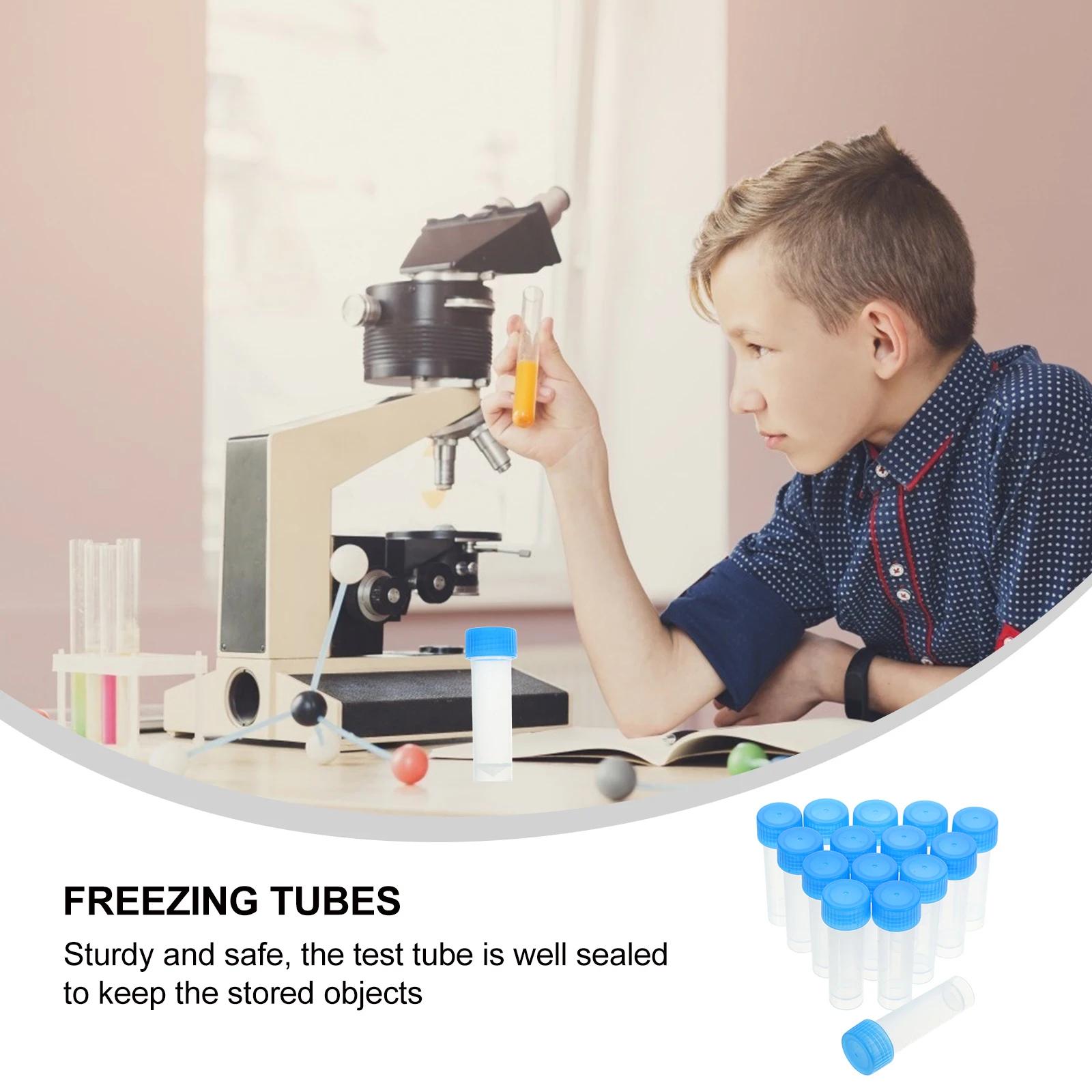 

40Pcs Plastic Cryovial Tubes Leakproof Freezing Tubes for Liquid Samples Strong Sealing Caps Ideal for Biomedical Research and