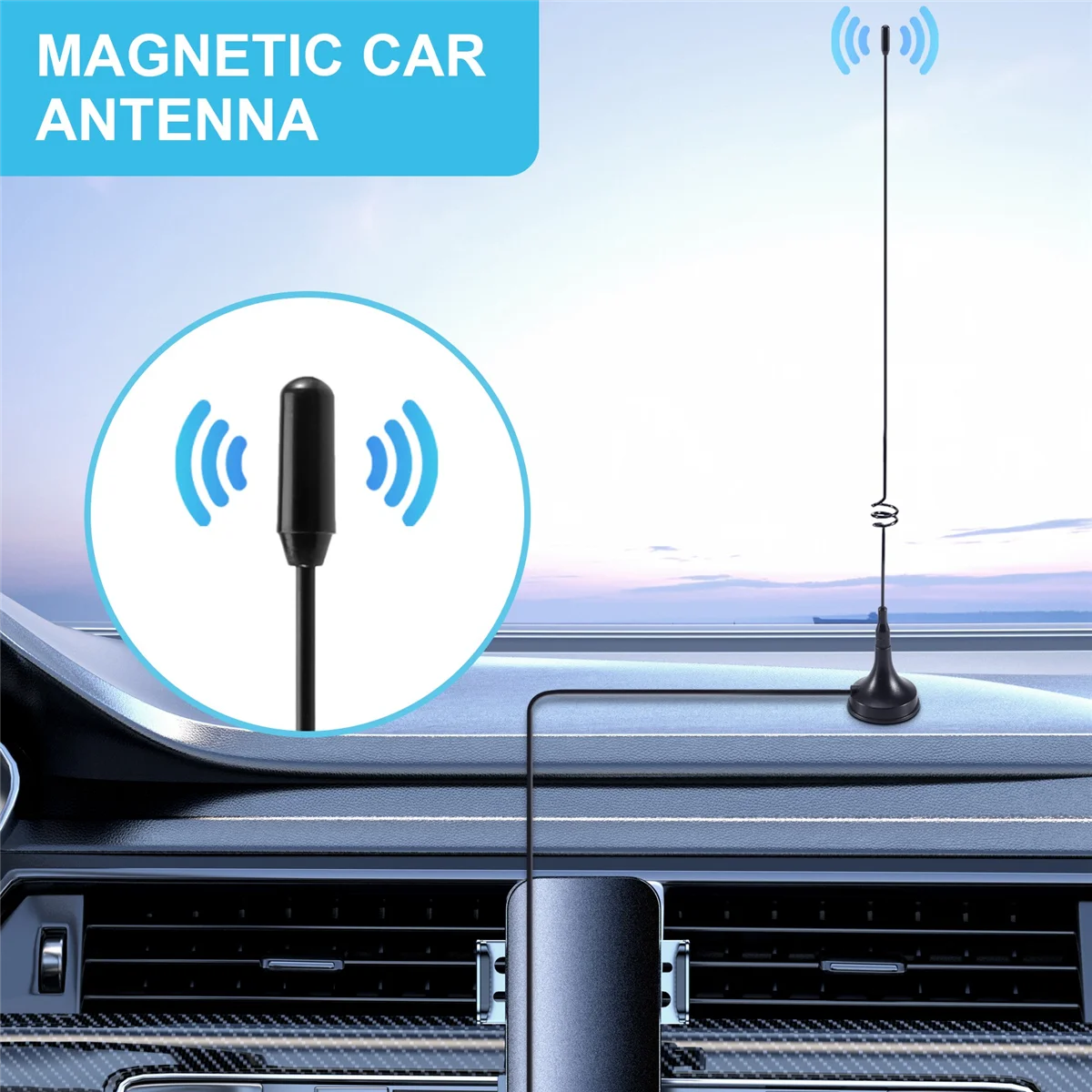 BNC-M UHF+VHF Vehicle-mounted Antenna for NAGOYA UT-108UV Kenwood YAESU BAOFENG
