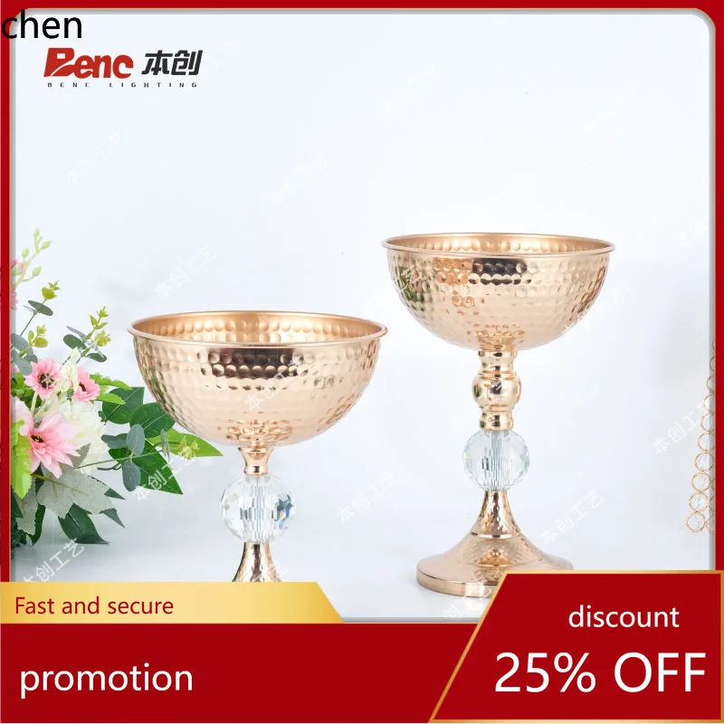 

YFY fruit plate high leg iron candy box wedding main table flower pot snacks melon seed plate living room coffee table plate