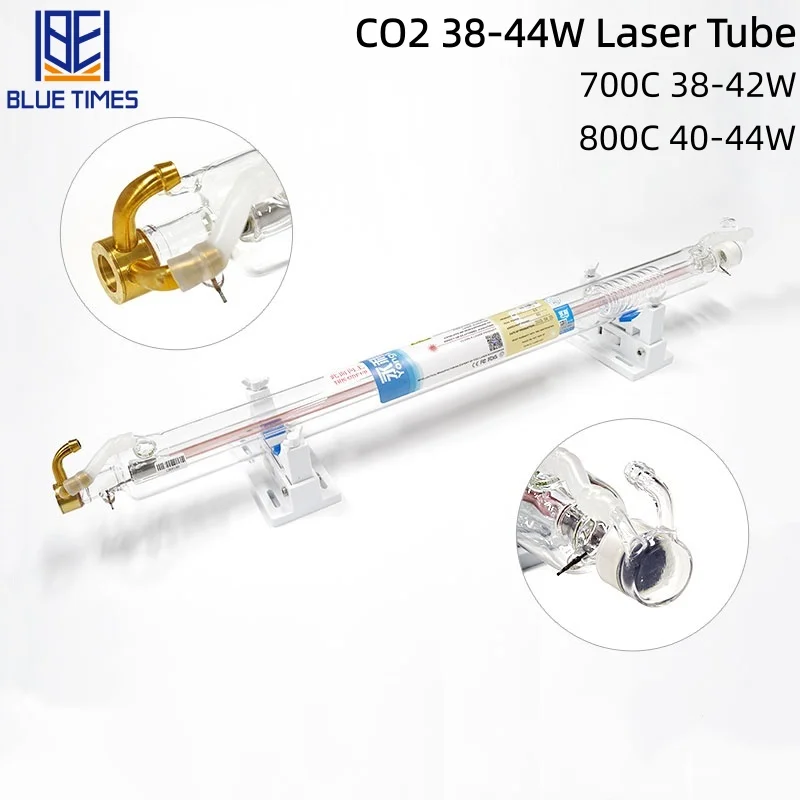 Bluetimes Medical CO₂ Laser Tube 38-44W Glass Tube Length 700/800mm Diameter 50mm Service Life 1000-5000 Hours Tube Laser à CO₂
