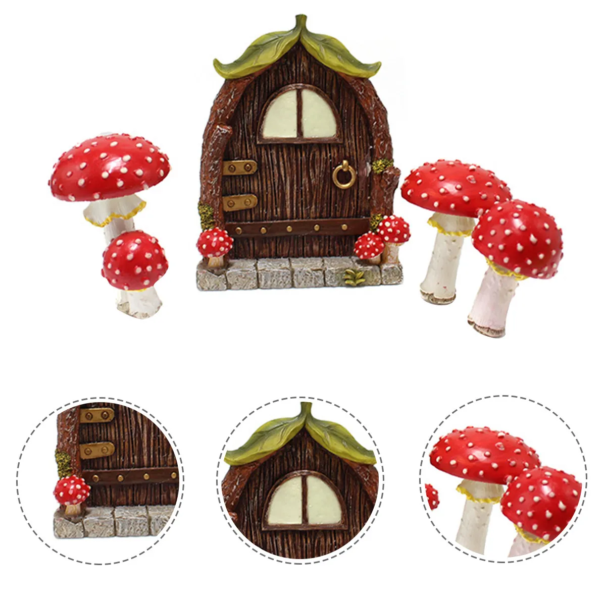 1Set Glow in The Dark Mushroom Resin Ornament Miniature Bonsai Decor Luminous Garden Sculpture for Desk Table Shelf Window