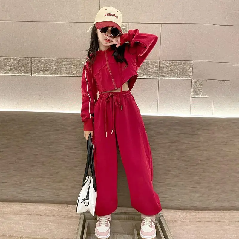 Girls Clothes Tooling Set Spring Clothing 2023 New Childrens Spring and Autumn Korean Style Fashion Casual Girls Two-piece Set