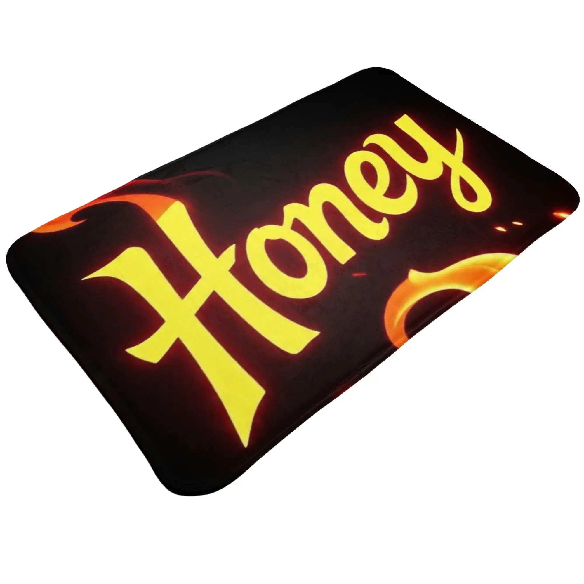 Honey Text Fire Flame Wallpaper Anti-Slip Doormat Bath Mat  Hallway Indoor Home Decorative
