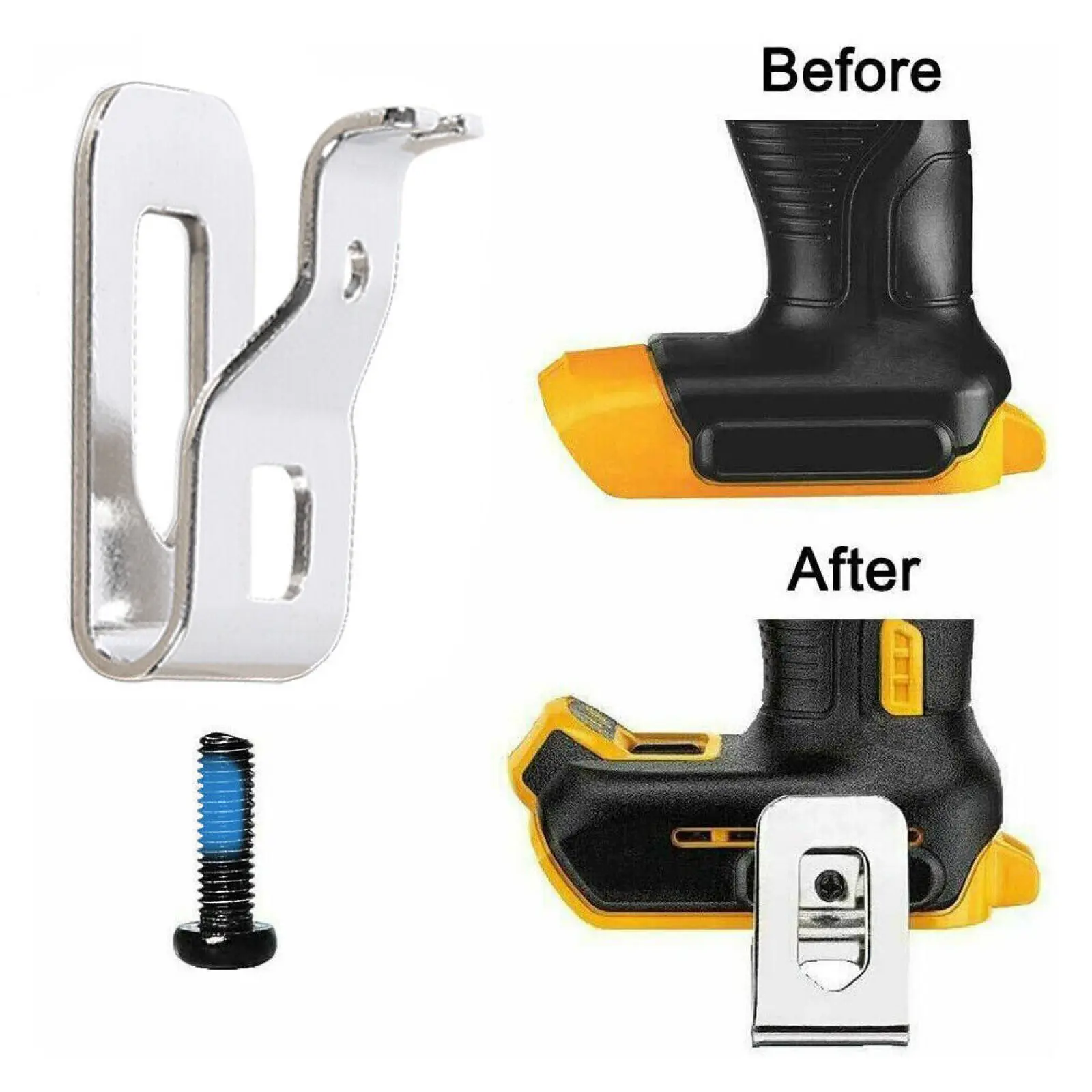 Ganci per clip da cintura con viti per accessori per supporto per trapano per avvitatore a percussione Ryobi /Ridgid Parte per utensile elettrico in acciaio inossidabile