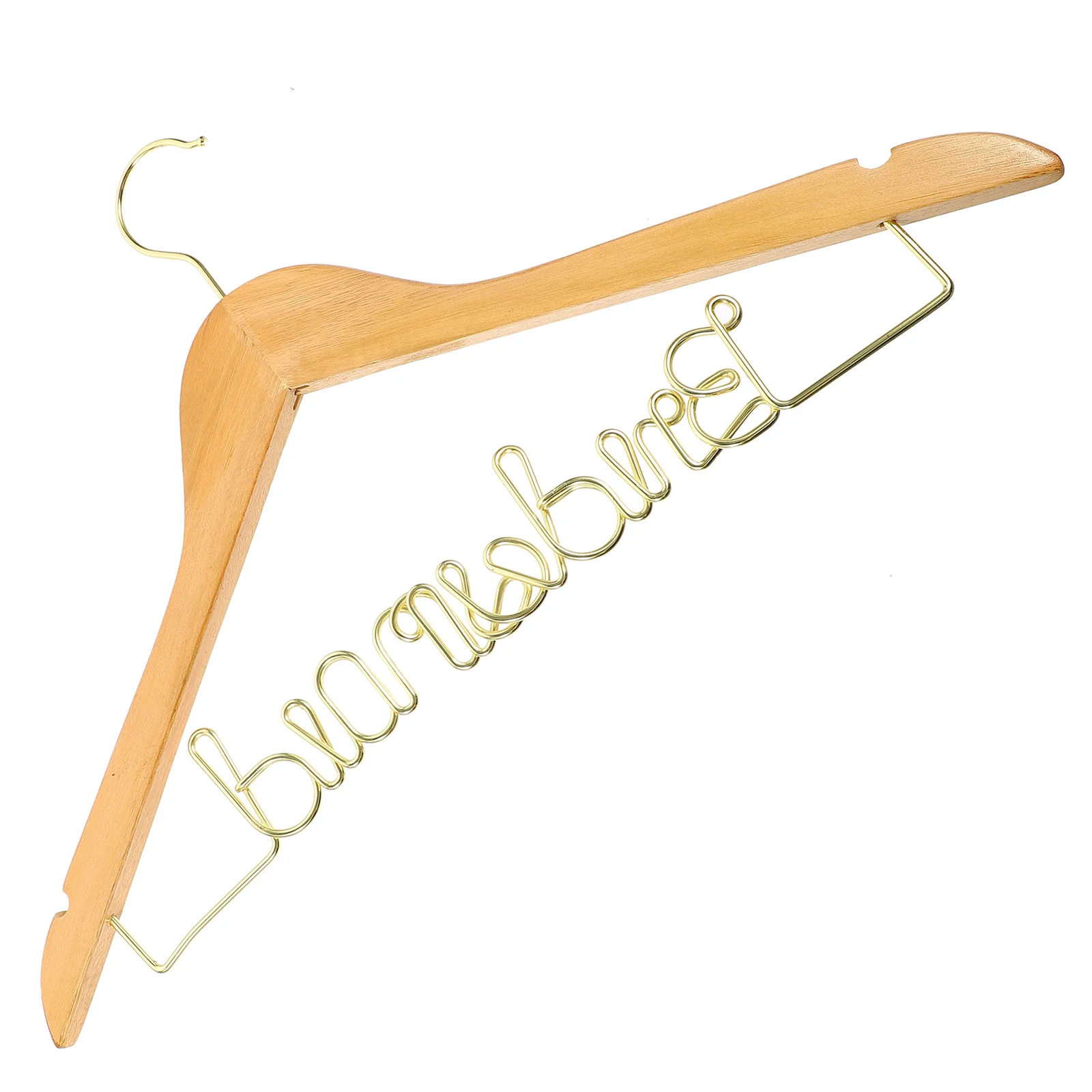 

Wedding Wooden Wire Dress Hanger Non Deform Wedding Clothes Hanger Anti Skid Holder for Bridal Dresses Wardrobe Display