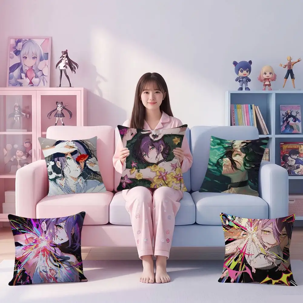 Cushion Cover Inches Farmhouse Decor Home Throw Pillow Covers For Couch Decorations Anime C-Chainsaw Man Reze Arc