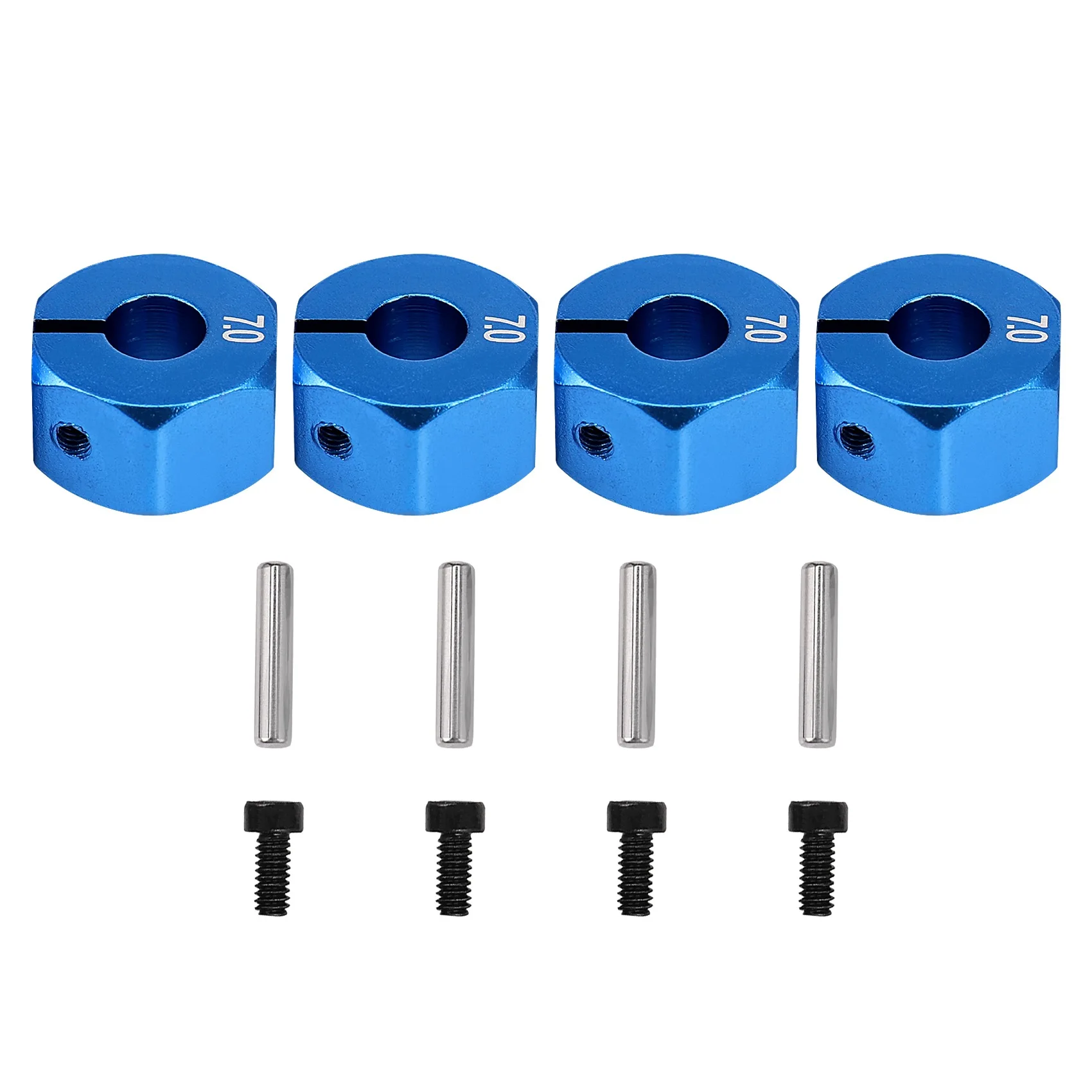 RC Blue Aluminum 7.0 Wheel Hex 12mm Drive with Pins Screws 4P Ca