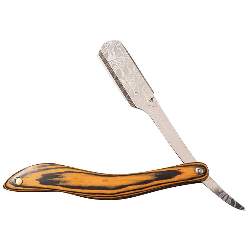 남성용 이발사 면도기 접이식 면도기 전문가용 직선형 스테인리스 스틸 수동 스크레이퍼 이발사 면도기