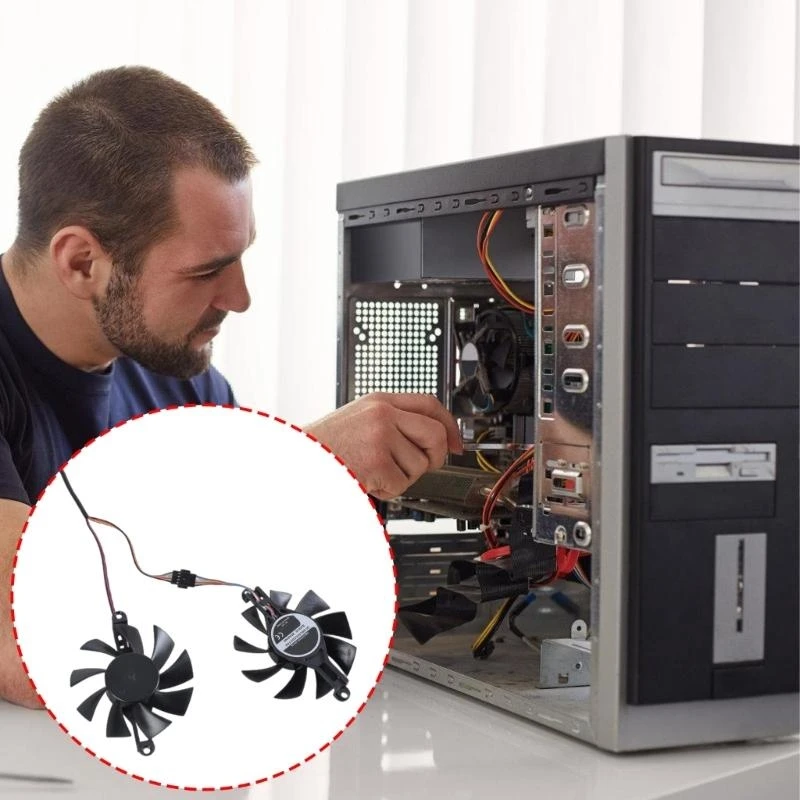 Grafikkartenlüfter für RX580 2048 Graphics Card Cooling Lüfter Easy Installation