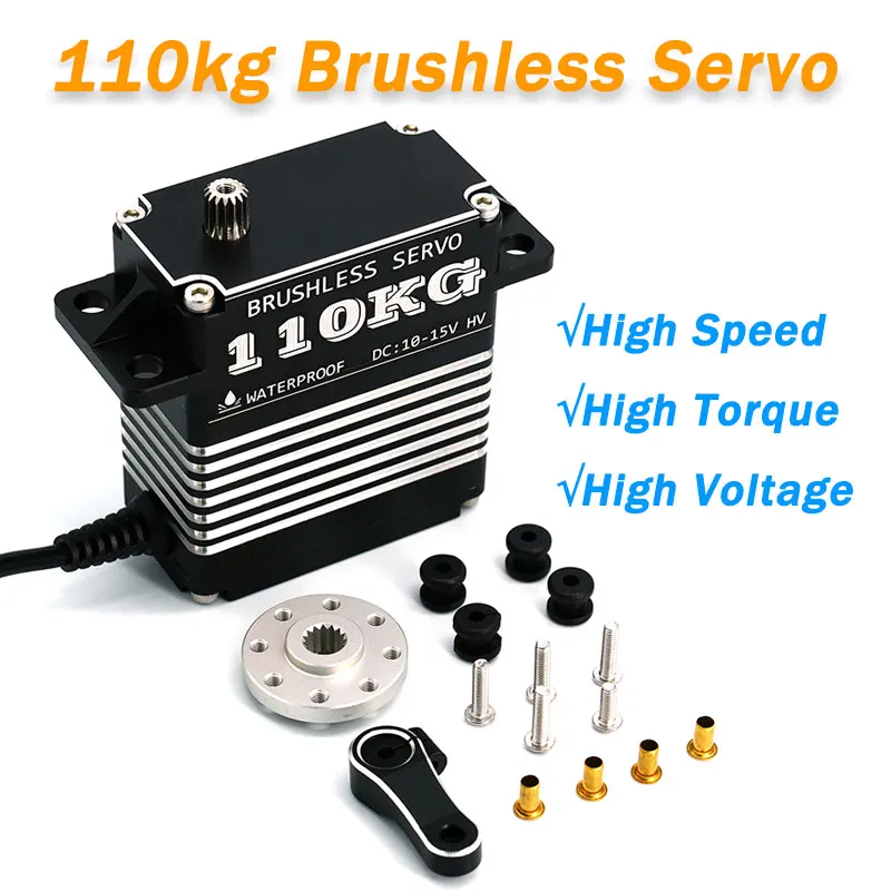 ​ E-PowerRC 110Kg Servo numérique à couple élevé, moteur sans balais 10-15V HV, engrenage métallique 180 °   Multi-angle pour pièces de bricolage de robot de voiture RC 1/5