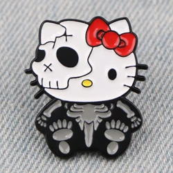 Cute Cat Enamel Pins Metal Cartoon Brooch Backpack Hat Bag Collar Lapel Badges Men Women Fashion Jewelry Halloween Gift