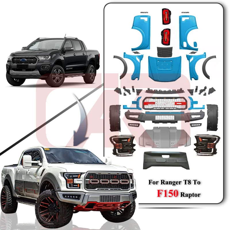Wide Conversion Body Kit Front Bumper Upgrade Bodykit for Ranger T6 T7 T8 2012-2020 to Raptor