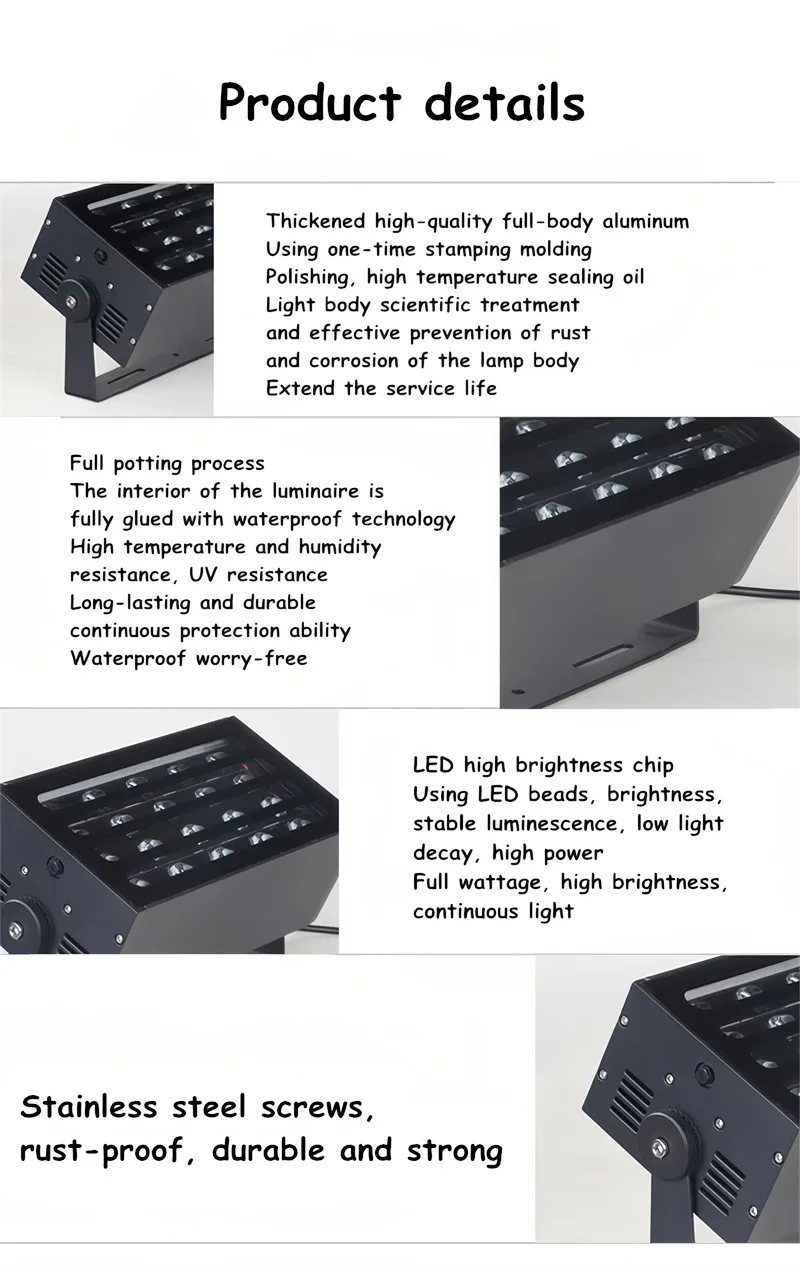 48w Rainbow Dyed Tree Light Projection Spotlight Landscape Lights Yard Decoration Art Wall Backlight LED for Garden Patio Gazebo