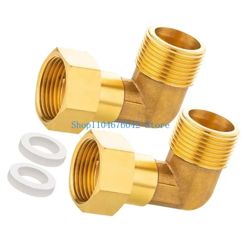 5asd 2pcs Sturdy Brass Movable Screw Connection 3/4 Inch 90 Degree Point Fitting