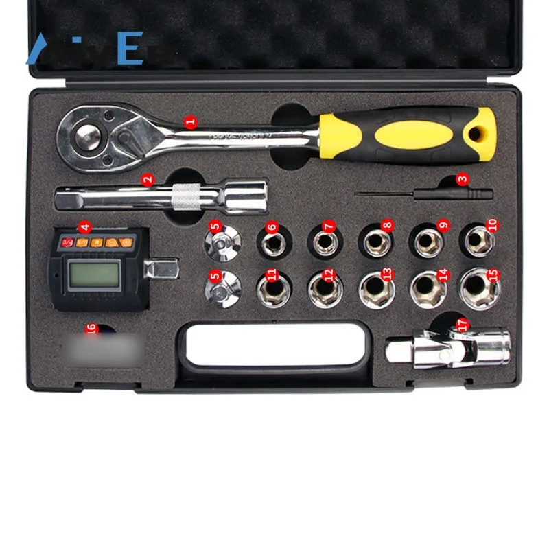 

ZNT-200 20–200N·m Digital Torque Gauge Torque Tester Kit w/ Ratchet Wrench 1/2" Adapter & 1/2" Sockets