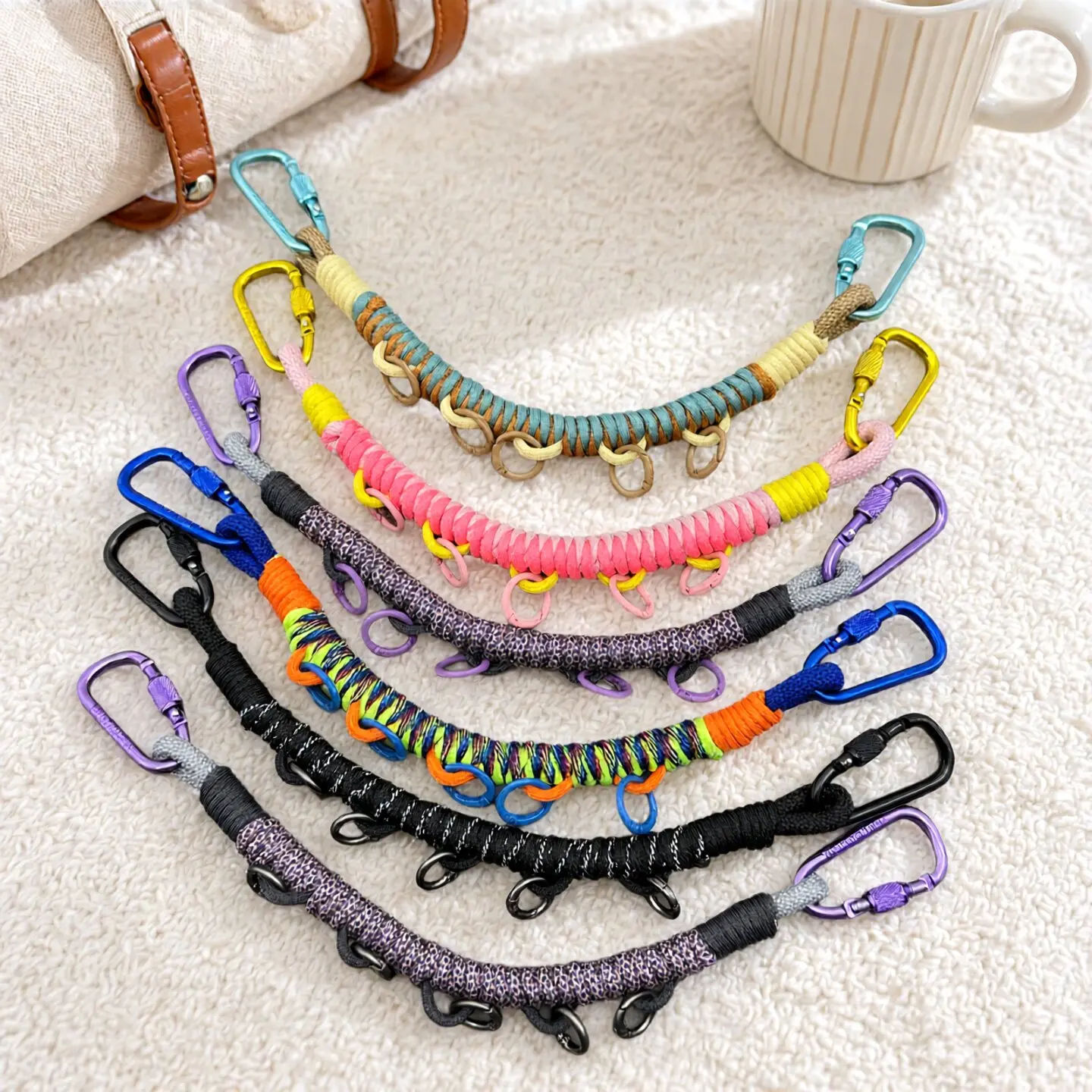 Handmade Outdoor Mountaineering Bag Expansion Lanyard DIY Woven Pendant Backpack Multi-Purpose Decorative Transformation Rope