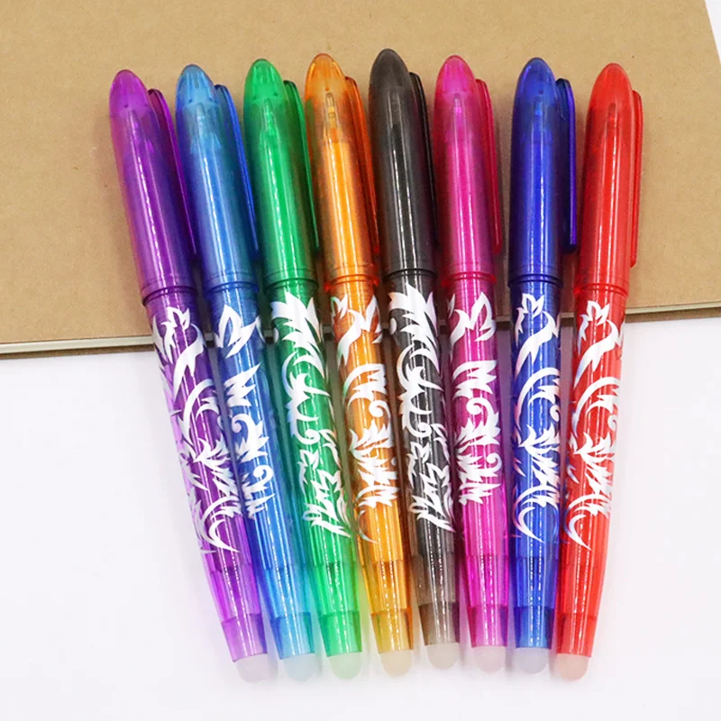 8 Color Erasable Gel Pen Student Writing Kawaii Creative Drawing Tools School Supply Stationery For Kid Draw Engineering Drawing