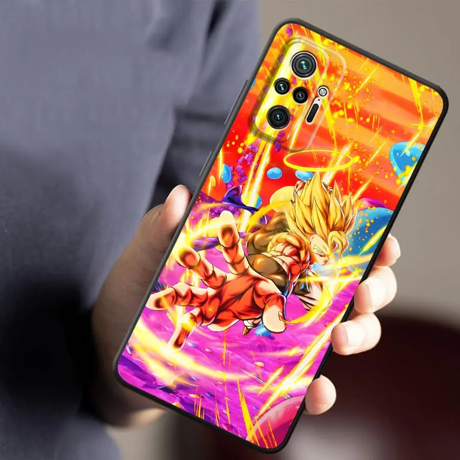 Custodia morbida nera per telefono per Xiaomi Redmi Note 12s 13 14 Pro Plus 10S 9 10 11 12 Pro 9S 7 8 11s Dragon Ball Passion Goku