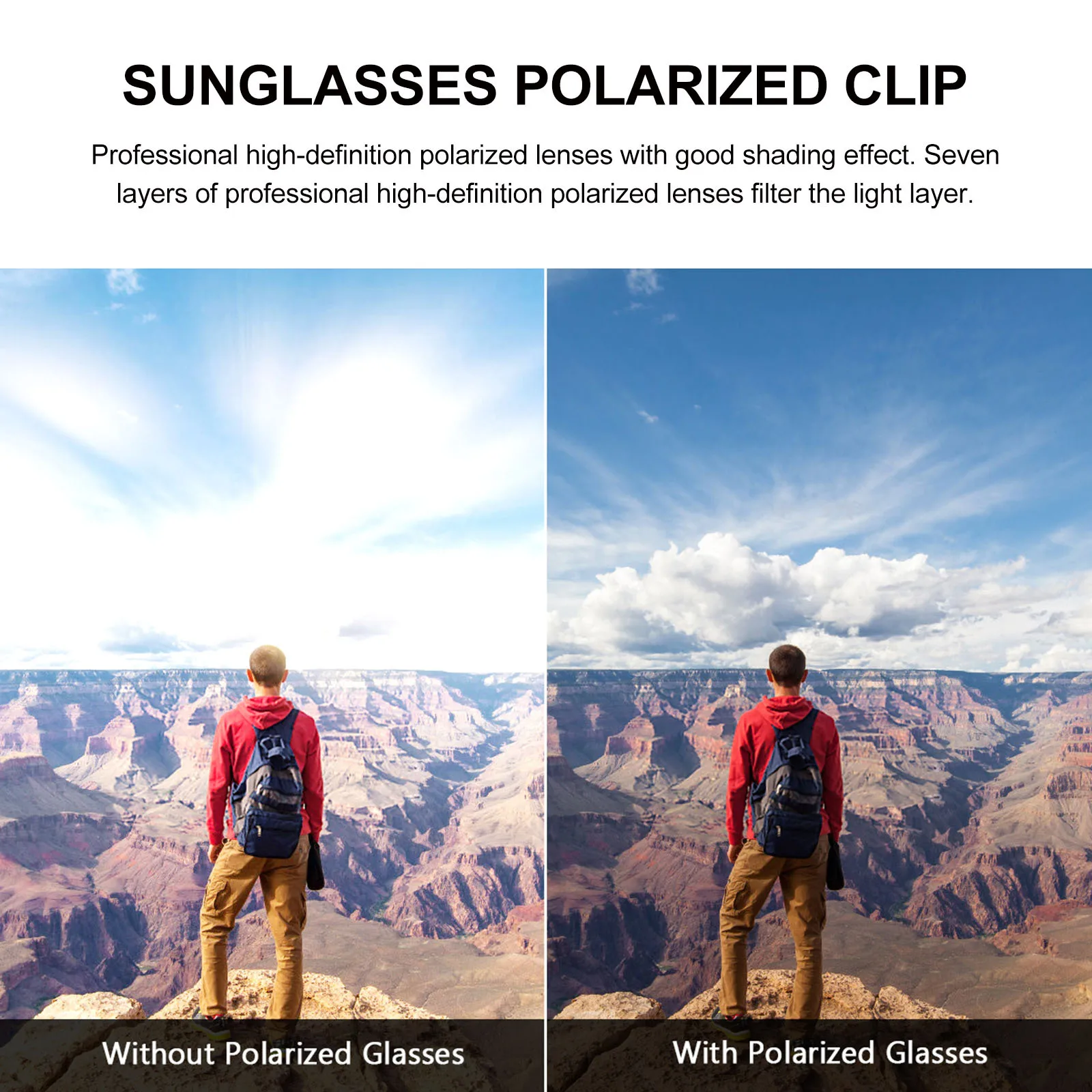 

3pc Polarized Clip On Sunglasses High Definition Uv400 Protection Lightweight Rimless Design For Driving Outdoor Sports Over