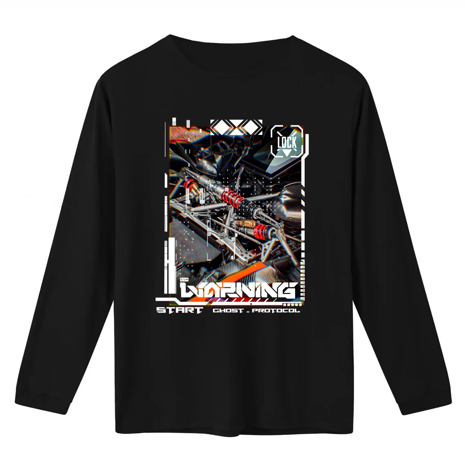 Ghost-Protocol T-Shirt Summer Casual Cotton Tee Oversized Streetwear Tops Vintage Graphic Print Loose Fit Short Sleeve