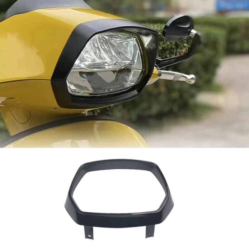 

For Vespa Sprint 150 2017-2020 Motorcycle Head Light Lamp Ring Headlight Protective Guard Cover Accessories ,Black