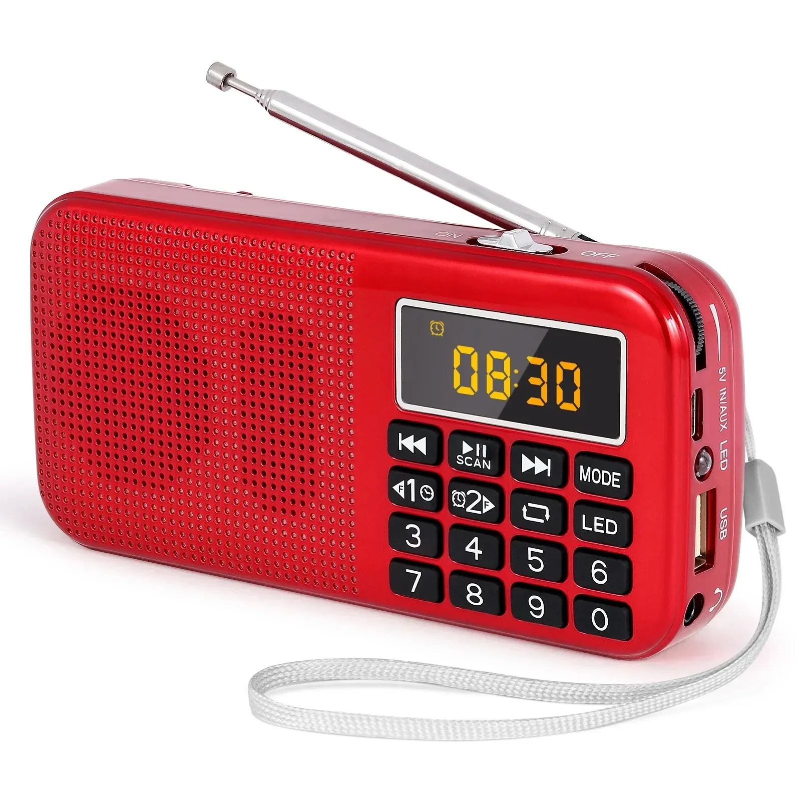 ポータブル Fm ラジオデジタル Mp3 ラジオ Led ディスプレイ充電式ラジオ USB Sd Tf Aux プレーヤー 2 スロット多機能スピーカー