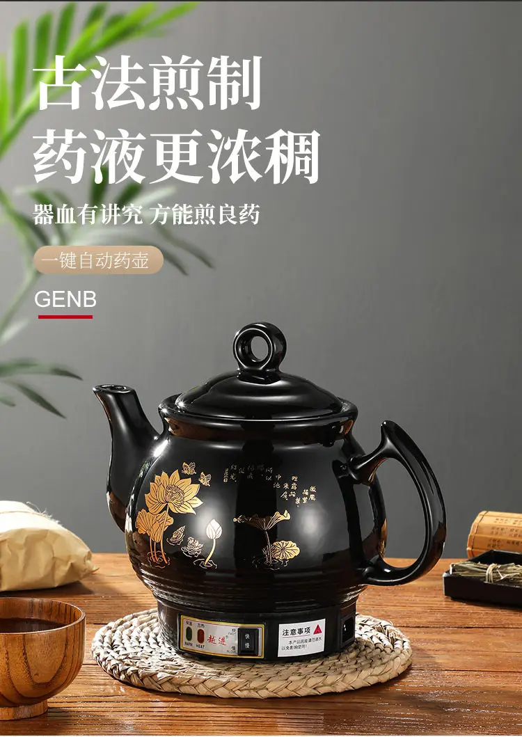 220V Automatic Herbal Tea Pot Ceramic Chinese Medicine Cooker Electric Decoction Machine Home Use