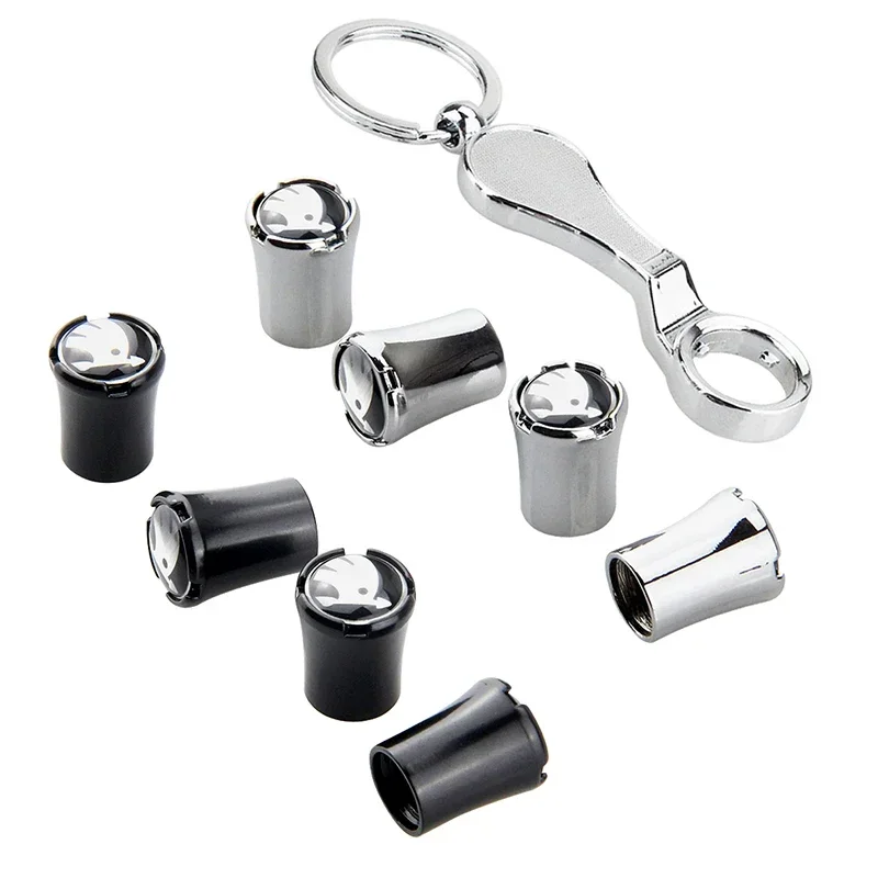 

Car Tire Valve Caps Styling for Skoda Fabia Rapid Kodiaq Octavia 2 A7 Tour RS Superb Kamiq Yeti Wheel Car Tire Cover Decoration