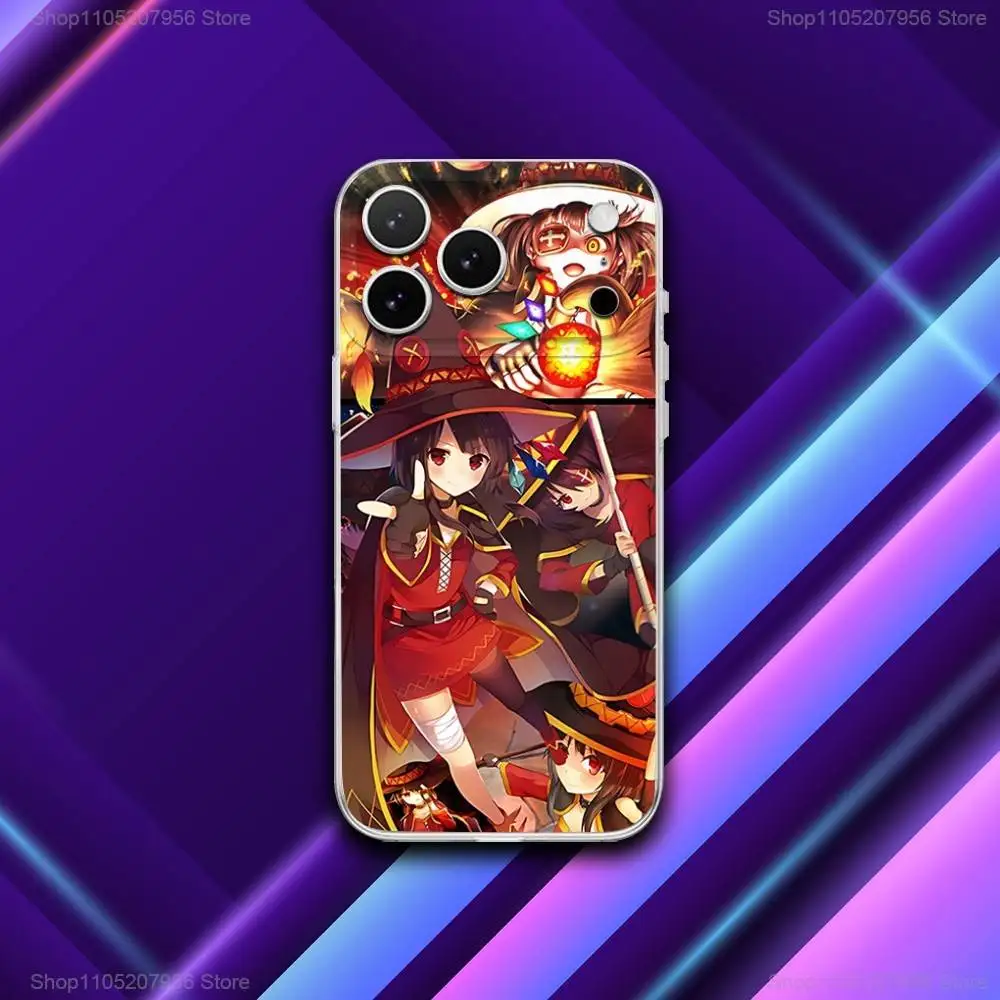 Bonito m-megumin anime para iphone 11,12,15,14,13,17,16, pro, plus, e, max, air, mini capa magnética fosca para telefone