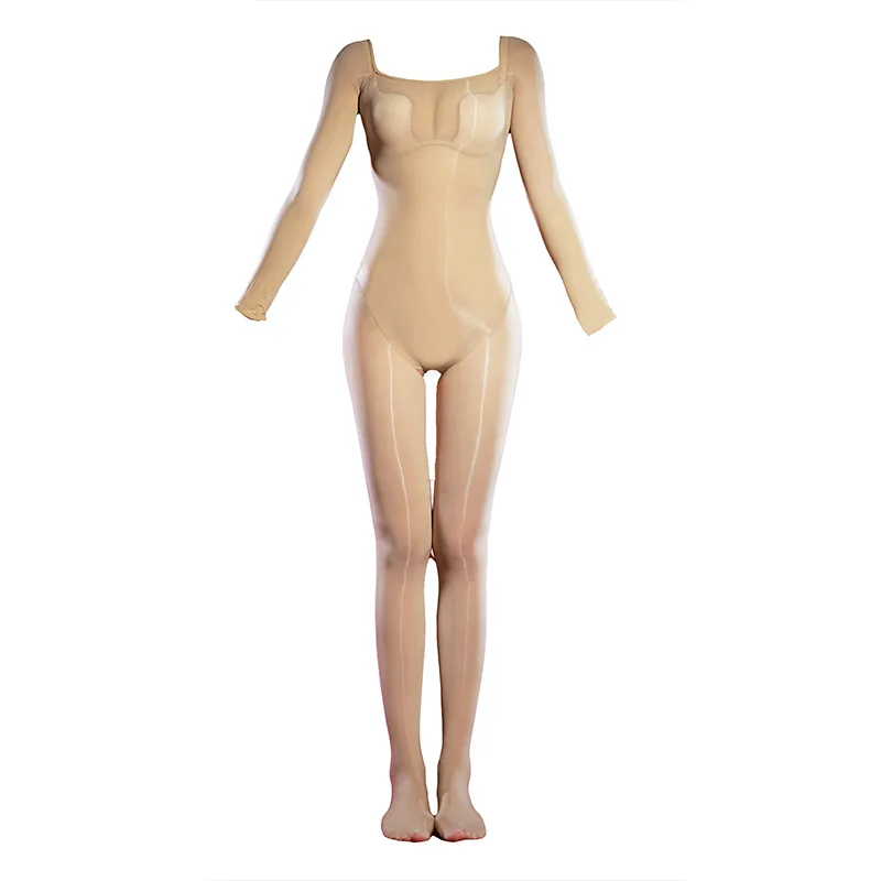 

Sexy Full Body Stockings One-piece Lady Oil Shiny Seamless Pantyhose 5d Ultra-thin Sheer Bodysuits Jumpsuits Erotic Lingerie