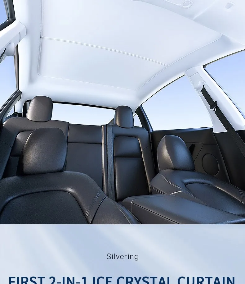 Heenvn Für Tesla Model 3 Y Model 3 Highland Model Y Juniper 2025 2026 Eiskleid-Schnallen-Sonnenschutz Sonnenblende Auto Vorne Hinten Sonnendach – Detail 17