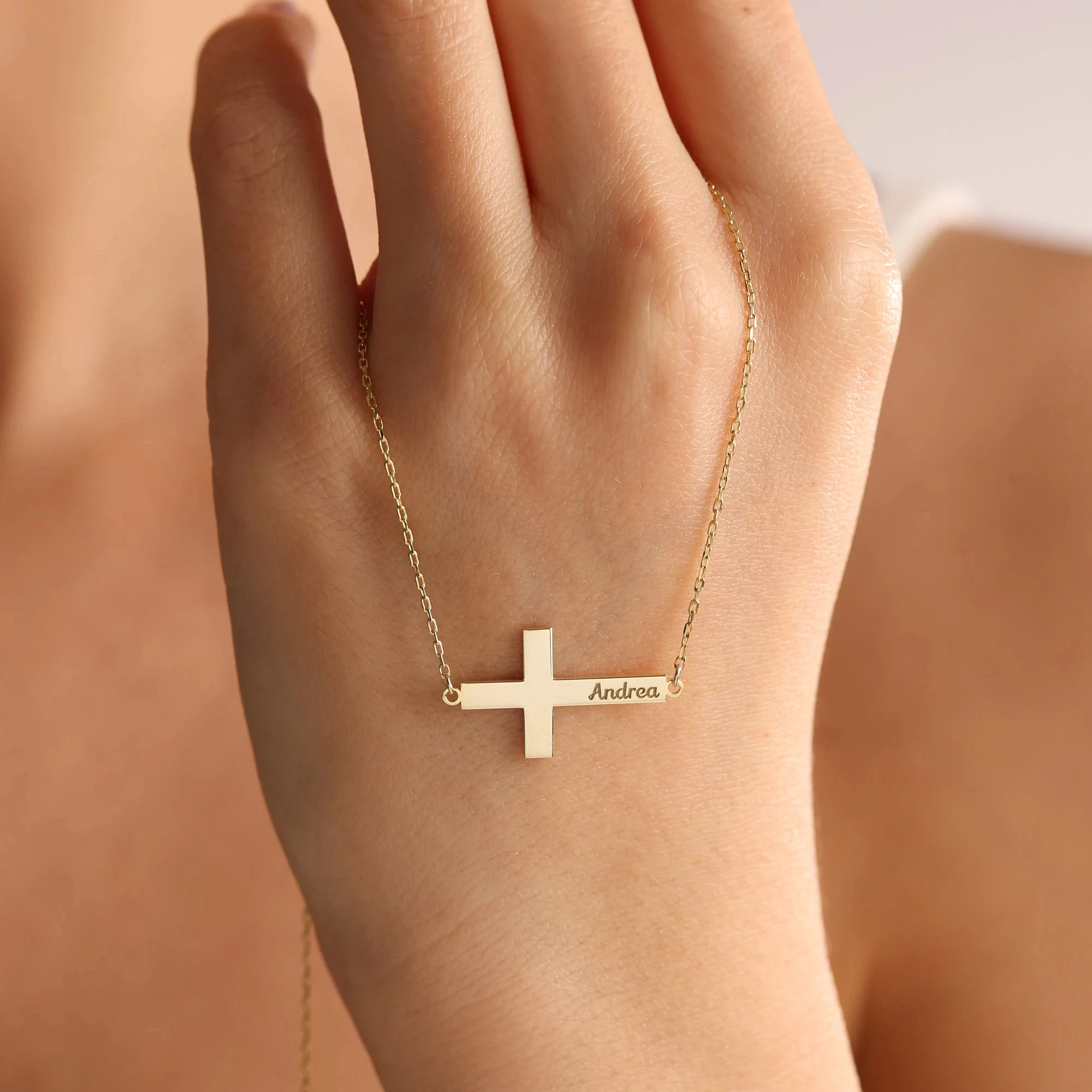 1pc,Custom Cross Name Necklace, Baptism Gift,Personalized Cross Necklace With Name,Christian Gifts for Christening,Gift for Her