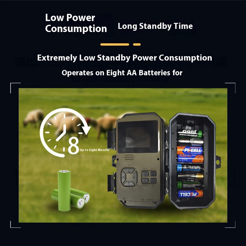 كاميرا صيد بالأشعة تحت الحمراء 4K 24MP 1080P مع مستشعر CMOS 1MP مقاوم للماء يتنشط لتتبع الحياة البرية والأمن الخارجي #3