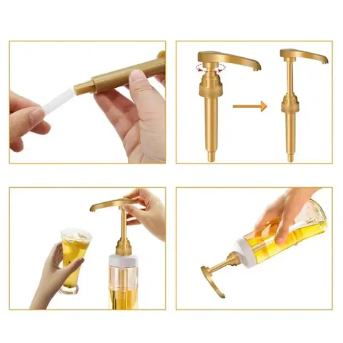 5 पीस 10 सीसी सिरप पंप मसाला डिस्पेंसिंग फूड-ग्रेड पीपी हैंड-प्रेस बोतल पंप क्वांटिटेटिव प्रेस्ड स्टाइल लिक्विड पंप डिस्पेंसर 12 best sales सिरप पंप - №7