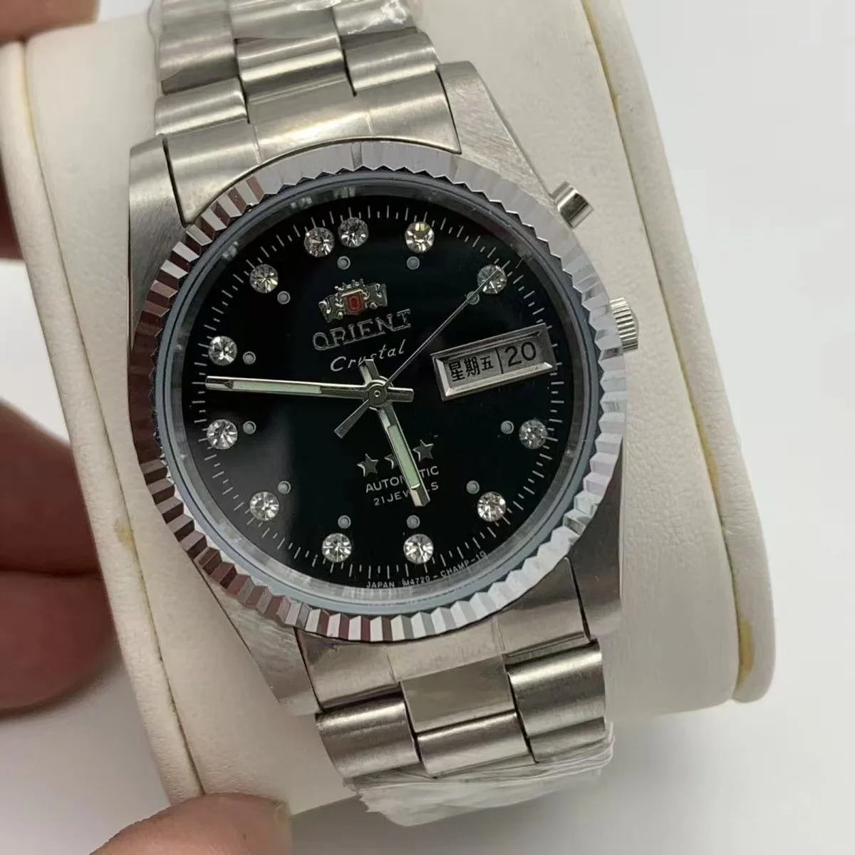 Orient Automatic Mechanical Watch Stainless Steel World Time Japanese Movement Steel Bracelet