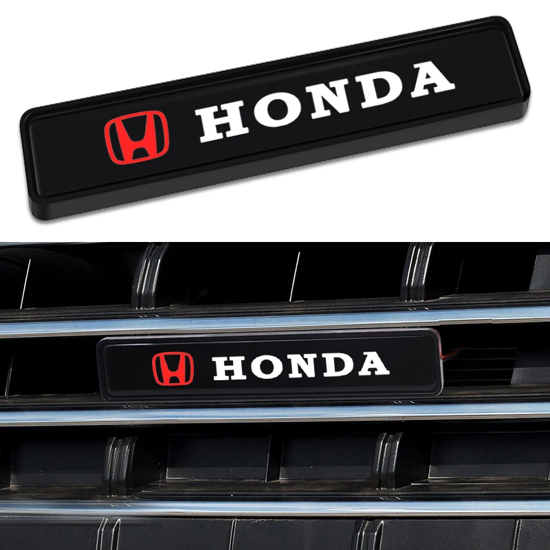 

Наклейка на переднюю решетку, эмблема на переднюю решетку автомобиля, светодиодная подсветка для Honda Civic Mugen Accord Odyssey JAZZ CRV Fit Hrv Jazz CBR VTX
