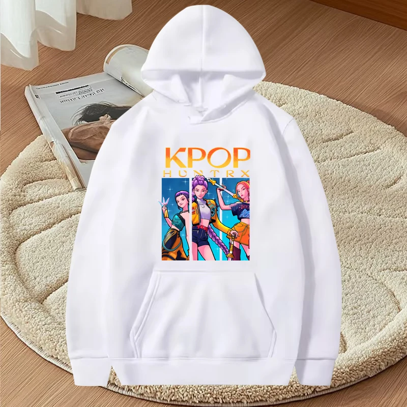 k pop demon hunters Anime graphics hoodie 2025 men women vintage harajuku Long sleeve streetwear print oversized hoodie unisex