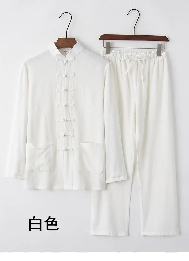2026 Herren Chinesischer Traditioneller Tang-Anzug Hanfu Kung Fu 2-teiliges Set Oberteil und Hose Neujahrsparty Festival Übergröße M XXXXXL – Detail 16