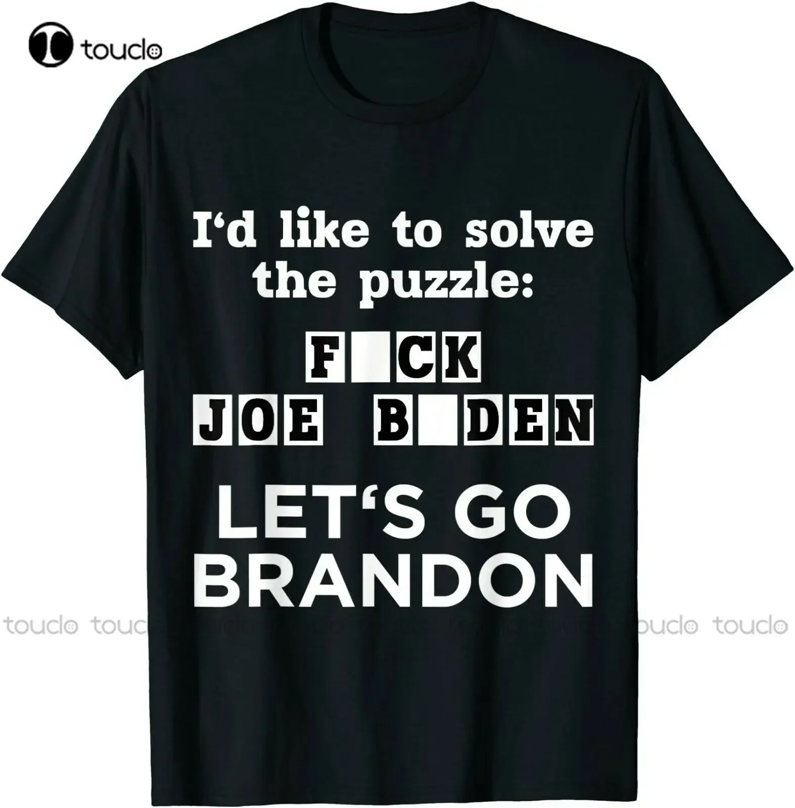 Funny Let'S Go Brandon Trump Us Solve The Puzzle Anti Joe Biden T-Shirt T-Shirt Mens Shirts Clearance Custom Aldult Teen Unisex