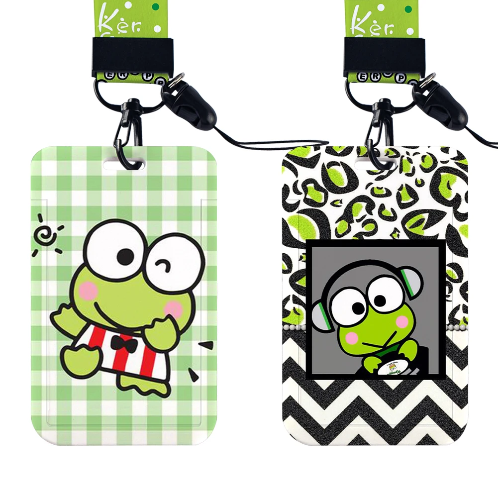 W Groothandel Custom Sanrio Schattige Kikker Lanyard Kinderen Id Badge Houders Vrouwen Identificatie Kaart Geval Nek Riem