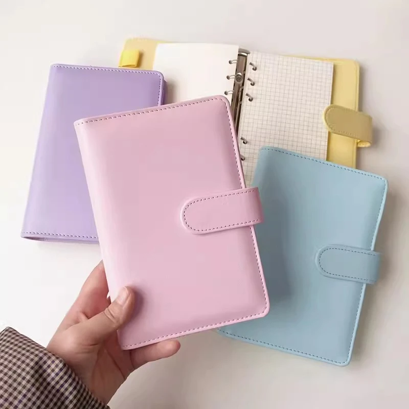 A6 Candy Color Kpop Photocard Binder PU Leather Photo Album Book Binding Machine Loose-leaf Collect Book 3-inch Photocards Cover