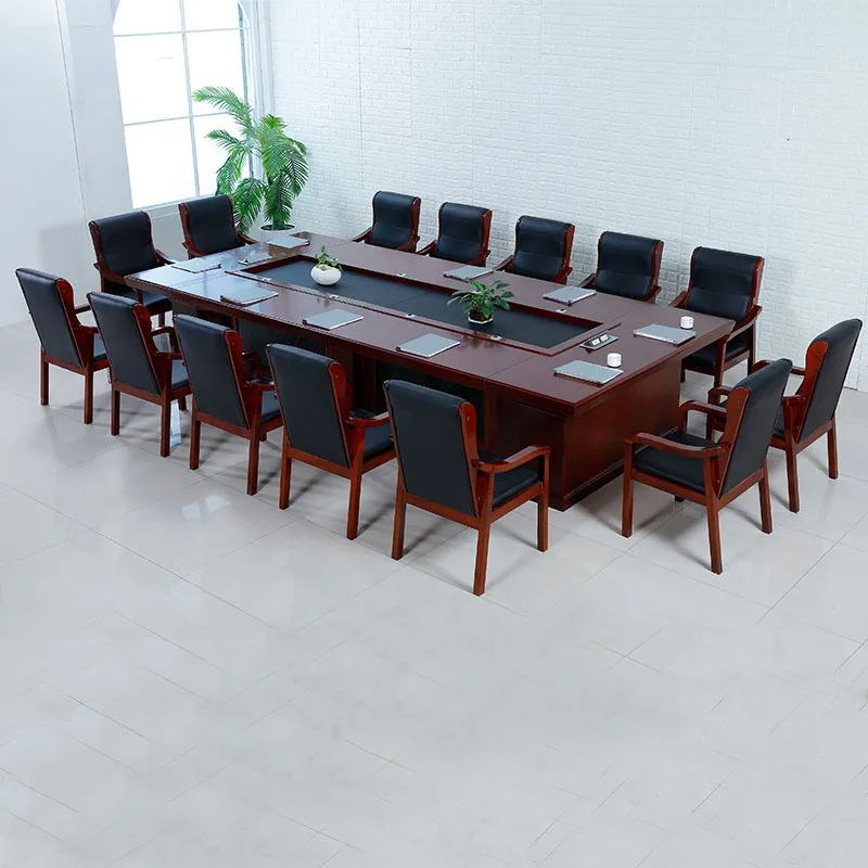 Minimalist modern conference table, MDF veneer, paint, conference table