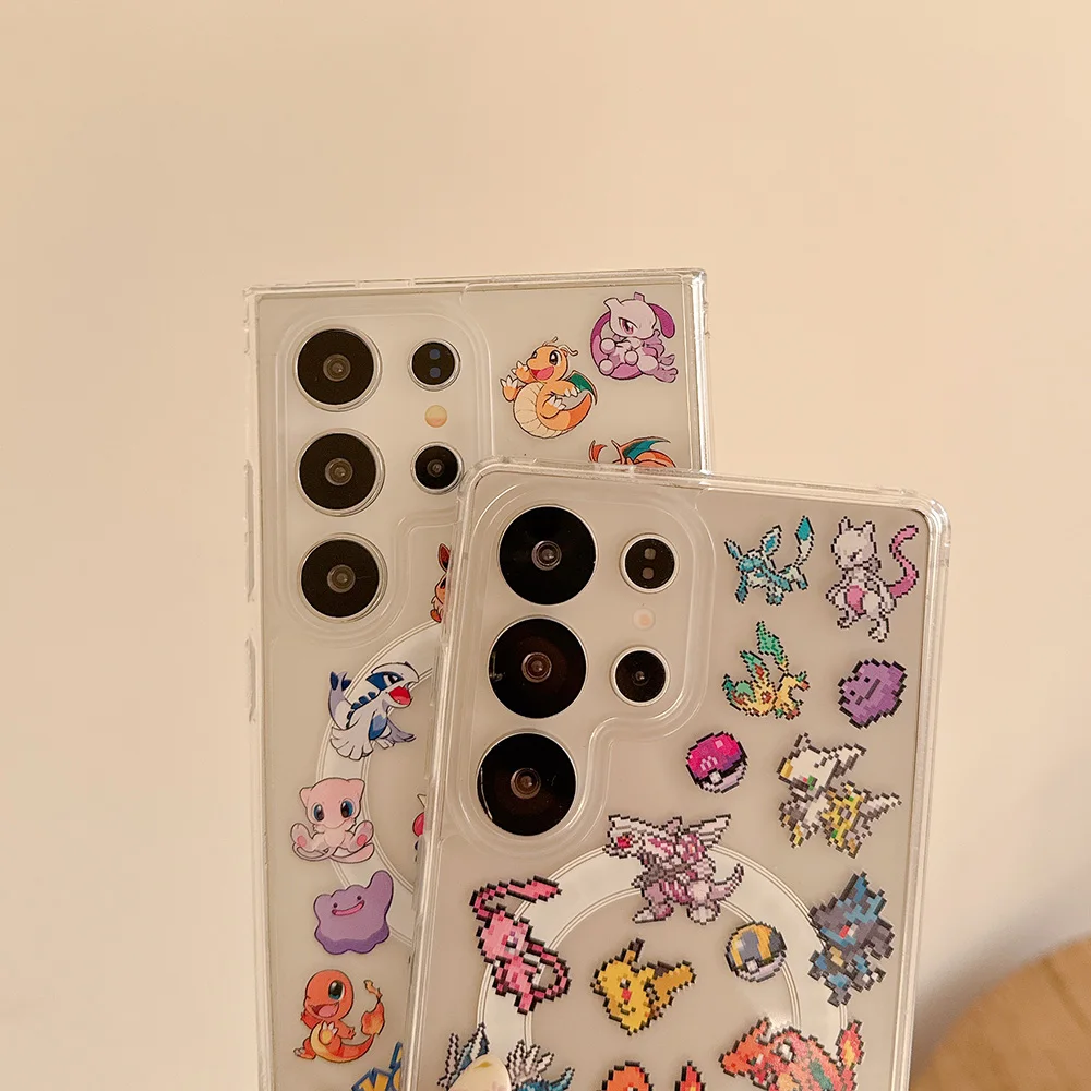 اليابان أنيمي P-Pokemon حافظة لهاتف سامسونج جالاكسي S23 S24 S25 الترا بلس FE A A15 A35 A55 A16 A26 A36 A56 Magsafe غطاء مغناطيسي #5