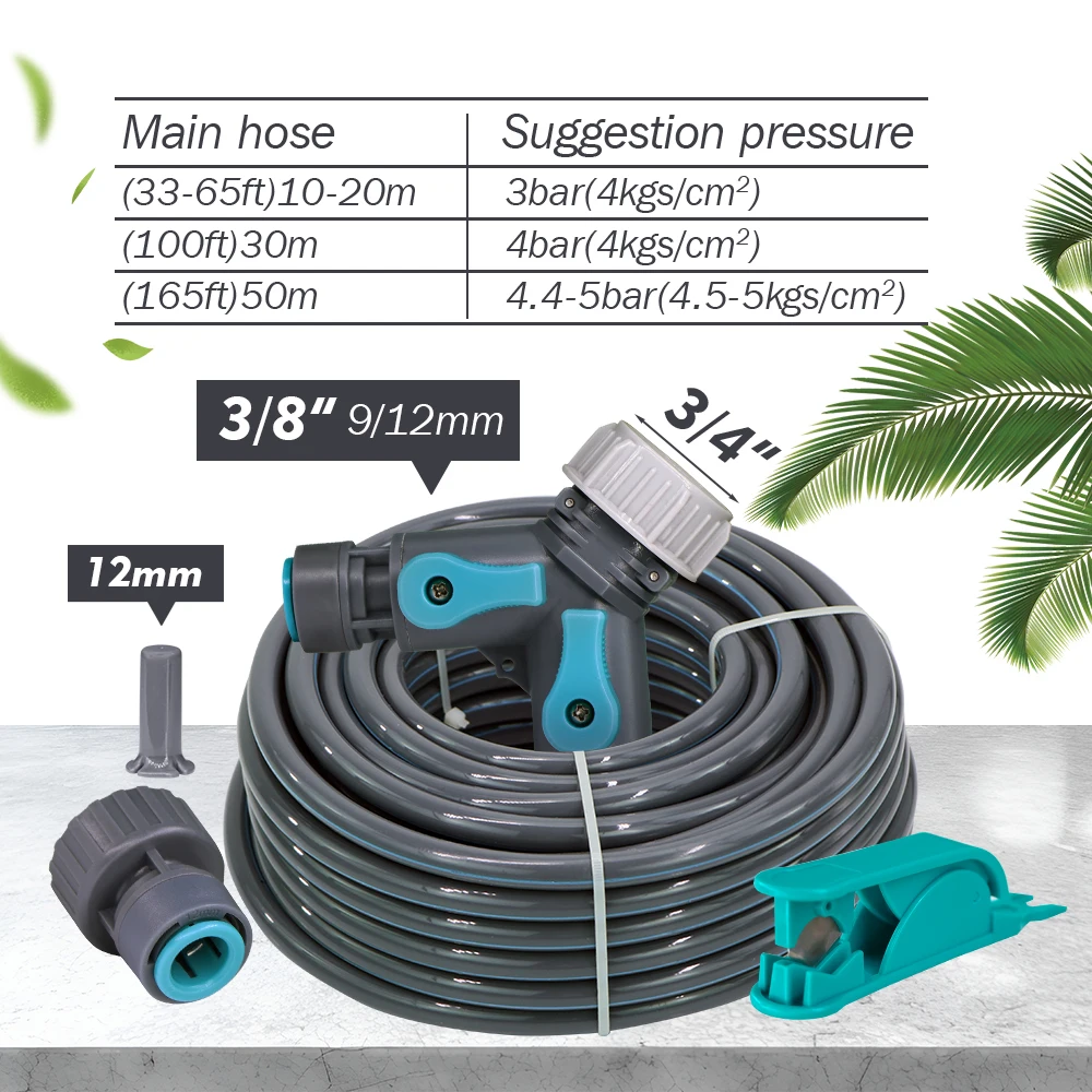 Premium 360° Garden Irrigation System - Adjustable Sprayers, Quick Push Connectors, PE Pipes, Efficient Watering