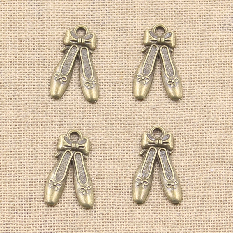 20pcs Charms Ballet Shoes Slippers 20x13mm Antique Making Pendant fit,Vintage Tibetan Bronze Silver color,DIY Handmade Jewelry
