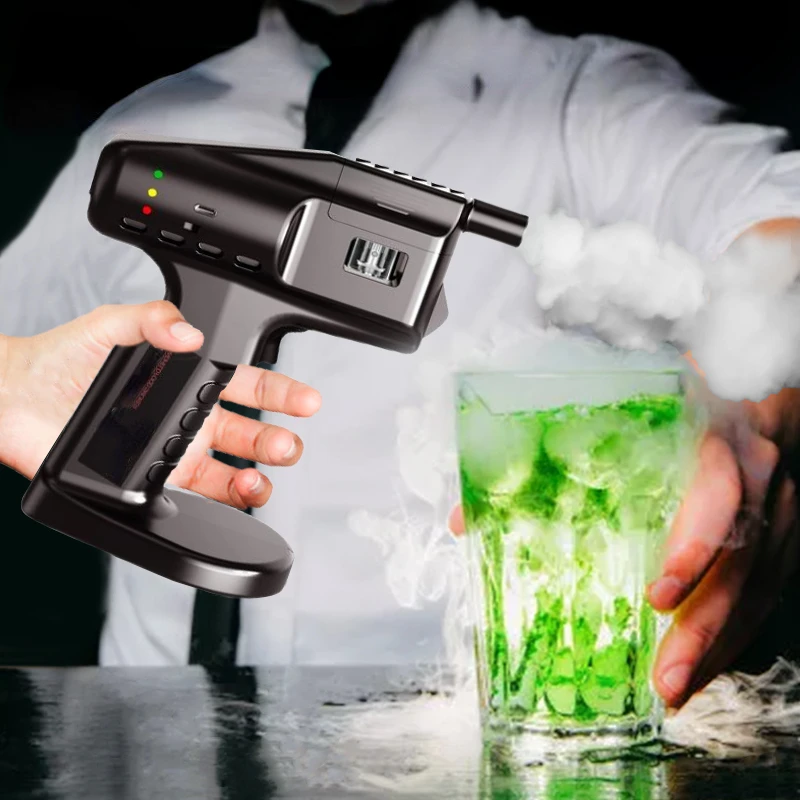 Aroma Smoke Bubble Gun ,Vapour Blaster Cocktail Bubble Smoke Gun,Contains 5-Flavour Aroma Oil and Bubbles for Bar Home Dinner