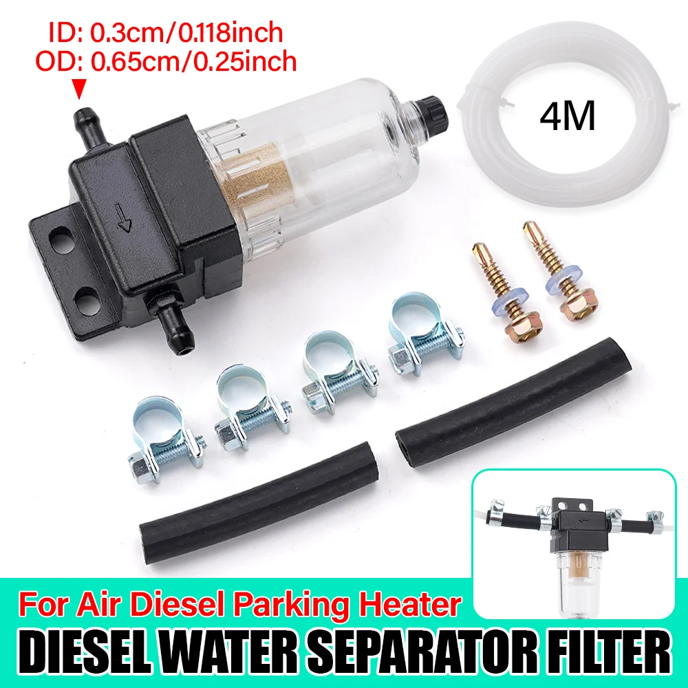Ensemble de filtres séparateur d'eau et de carburant pour chauffage de stationnement Diesel, adapté aux radiateurs Diesel 12V/24V 2-8kw, voitures, camions, navires, usage domestique