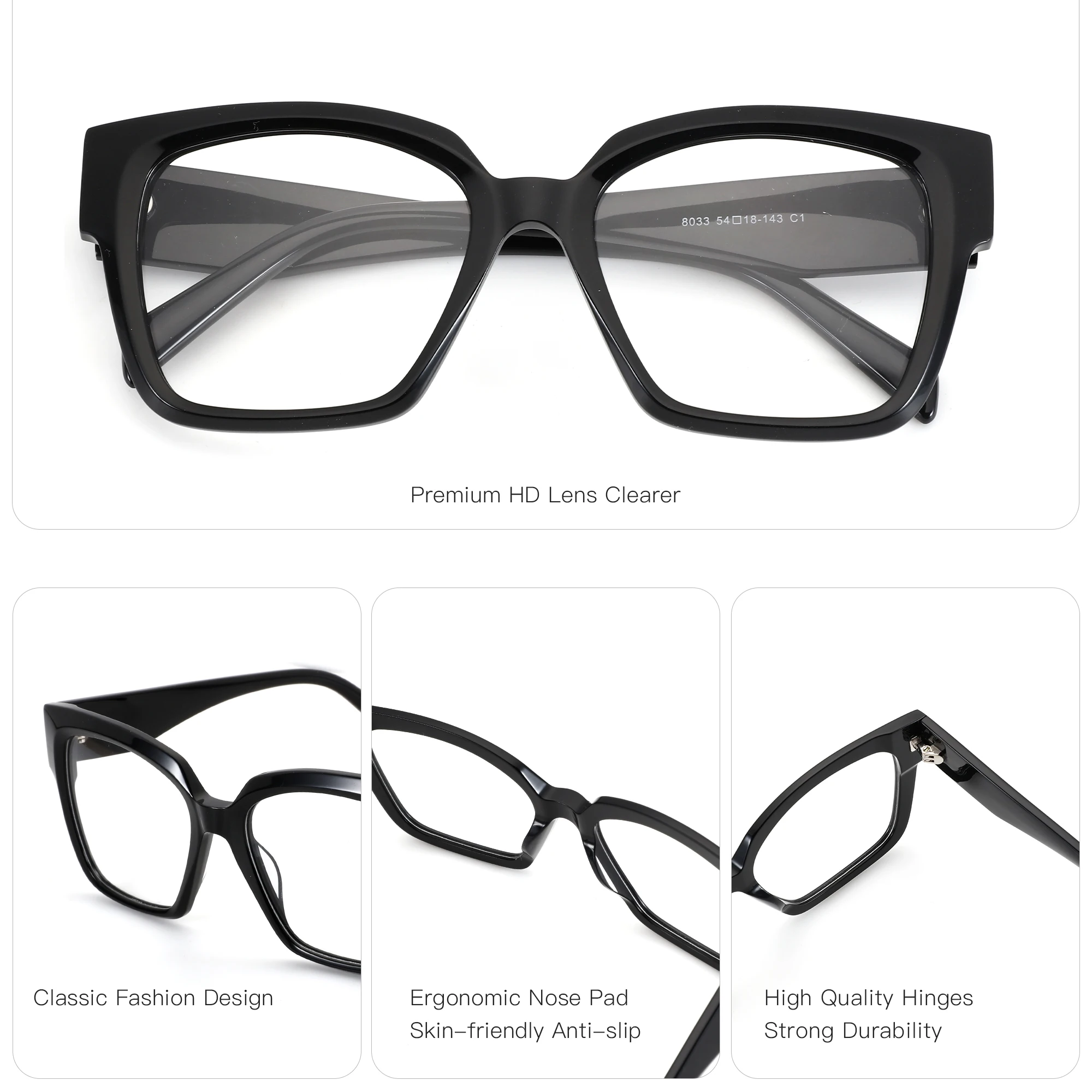 BLUEMOKY M Size Acetate Butterfly Prescription Glasses For Unisex Anti Blue Light Photochromic/Progressive Optical Eyewear