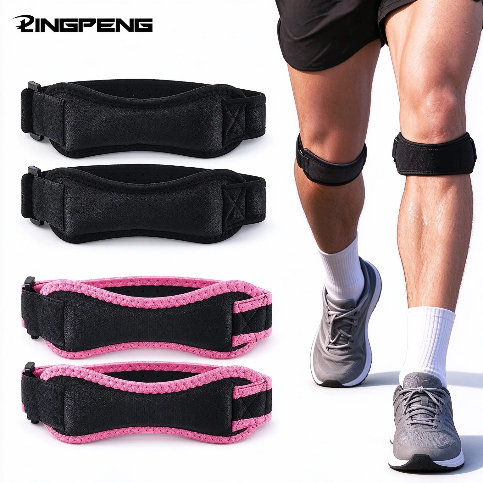 Adjustable Patella Knee Strap Patellar Tendon Support Band Breathable Knee Brace for Running Fitness Sports Knee Pain Relief