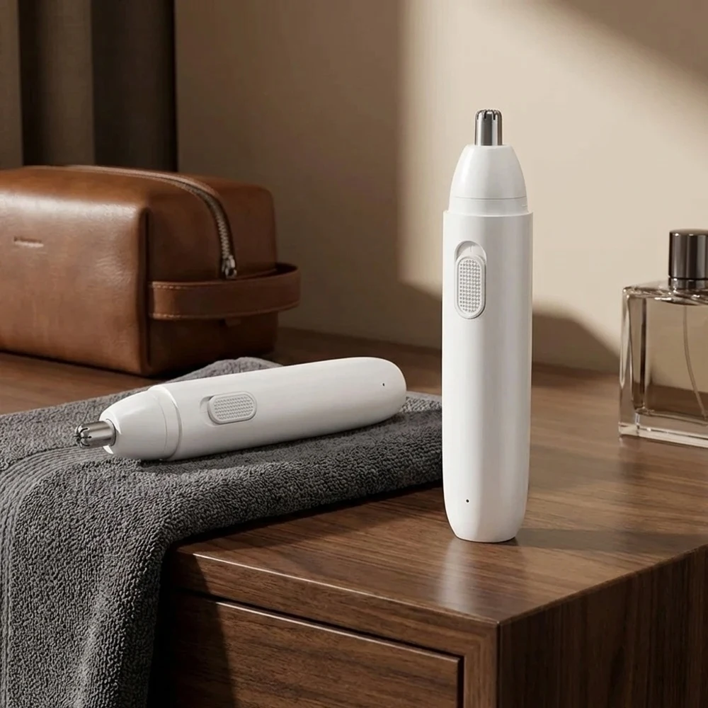 3 in 1 Battery Powered Nose Ear Eyebrow Hair Trimmer 360° Rotating Dual Blade Electric Shaver Painless Portable Waterproof Facia